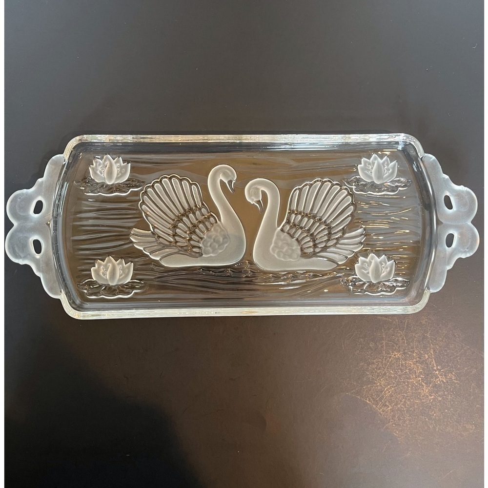 Walther-Glas Crystal Swan Tray (Vintage, 1960s)